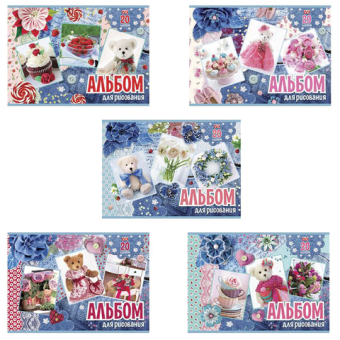 картинка Альбом для рисования А4, 20 листов, скоба, обложка офсет, HATBER ECO, 205х290 мм, "Для девочек", 042582, 20А4C от магазина МОЛТИ