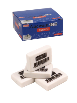 картинка Ластик синтетич. каучук, белый, 25х17х6 мм (ЛС-5598) , 60шт от магазина МОЛТИ