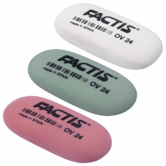 картинка Ластик FACTIS OV 24 (Испания), 49х24х9 мм, цвет ассорти, овальный, мягкий, CMFOV24 от магазина МОЛТИ