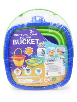 картинка Игрушка YR43315-с  пластиковая "Ведро складное квадратное 2л" синие от магазина МОЛТИ