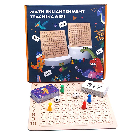 Таблицы 2745-1/31405 на сложение и умножения с карточками и кубиками в коробке 23х3х24,5см картон