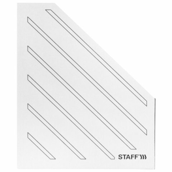 картинка Лоток вертикальный для бумаг (260х320 мм), 75 мм, до 700 листов, микрогофрокартон, STAFF, БЕЛЫЙ, 128881 от магазина МОЛТИ
