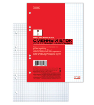 картинка Сменный блок к тетради на кольцах А5 80л. HATBER, Белый, 011909 от магазина МОЛТИ