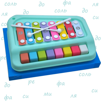 картинка Игровой набор АК3-2/8811 ксилофон пианино в и/у 7х17х24,5(5,5х16х20,5)см пласти+металл1,5+ от магазина МОЛТИ