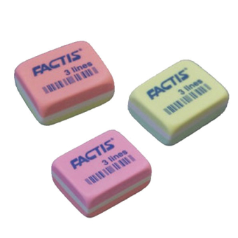 картинка Ластик FACTIS 3 Lines (Испания), 30х24х13мм, цвет ассорти, прямоугольный, CPF3LINES от магазина МОЛТИ