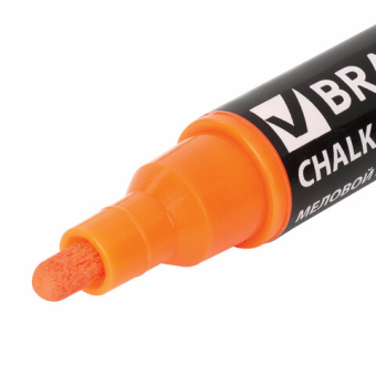 картинка Маркер меловой "POP-ART" ОРАНЖЕВЫЙ, 5 мм, стираемый, для гладких поверхностей, BRAUBERG, 151531 от магазина МОЛТИ