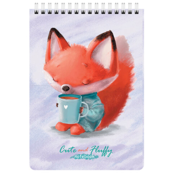 картинка Блокнот А5 (146х206 мм), 60 л., гребень, картон, клетка, BRAUBERG KIDS, "Милые зверята", 114364 от магазина МОЛТИ