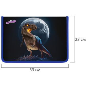 картинка Папка для труда на молнии ЮНЛАНДИЯ А4, 1 отделение, откидная планка, органайзер, "Beware", 272224 от магазина МОЛТИ