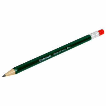 картинка Карандаш механический цанговый 2 мм, BRAUBERG STYLE, HB, встроенная точилка, корпус ассорти, 181960 от магазина МОЛТИ