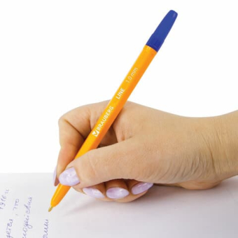 картинка Ручка шариковая BRAUBERG ORANGE Line, СИНЯЯ, корпус оранжевый, узел 1мм, линия письма 0,5мм, 143331 от магазина МОЛТИ