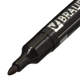 картинка Маркер перманентный BRAUBERG "Contract", ЧЕРНЫЙ, круглый наконечник, 3 мм, 150465 от магазина МОЛТИ