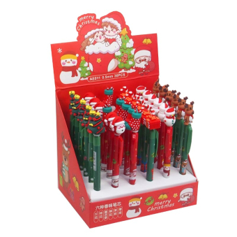 картинка Ручка гелевая Е011/22550-2 (36) Новогодняя автомат синяя 17,51,5х2смсм (6в) от магазина МОЛТИ