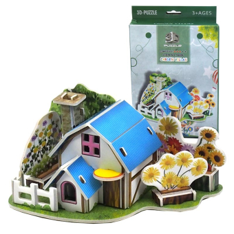 картинка Пазл 3D 1689-L бумажный Садовый домик в коробке 14,5х1х11см.PS23 (модель 13,9х4х10см) от магазина МОЛТИ