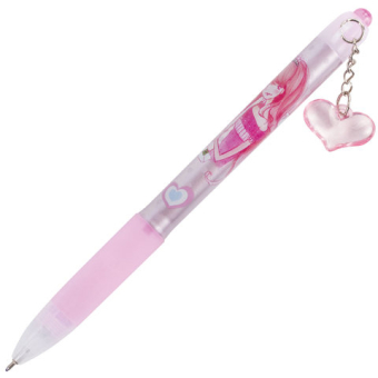 картинка Ручка шариковая автоматическая с грипом BRAUBERG "First Love", СИНЯЯ, подвеска, корпус ассорти, узел 0,5 мм, линия письма 0,3 мм, 141285 от магазина МОЛТИ