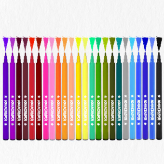 картинка Фломастеры ЮНЛАНДИЯ 24 цвета "КЛАССНЫЕ!", вентилируемый колпачок, ПВХ, 152480 от магазина МОЛТИ