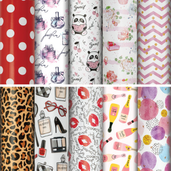 картинка Бумага упаковочная подарочная мелованная "For Women", 70x100 см, 10 дизайнов ассорти, ЗОЛОТАЯ СКАЗКА, 591915 от магазина МОЛТИ