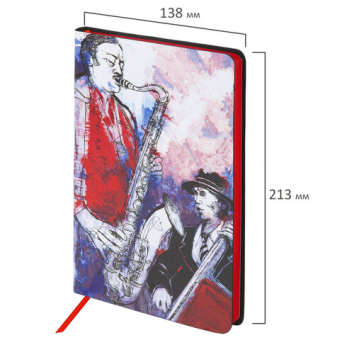картинка Ежедневник недатированный А5 (138х213 мм), BRAUBERG VISTA, под кожу, гибкий, 136 л., "Jazz", 112044 от магазина МОЛТИ