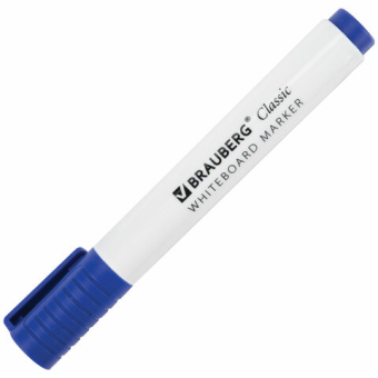 картинка Маркер стираемый для белой доски СИНИЙ, BRAUBERG "CLASSIC", 3 мм, с клипом, 152115 от магазина МОЛТИ