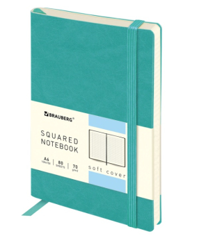 картинка Блокнот МАЛЫЙ ФОРМАТ(10x15см) А6, BRAUBERG "Metropolis Ultra", подкожу,80 л. клетка, бирюзовы 113323 от магазина МОЛТИ