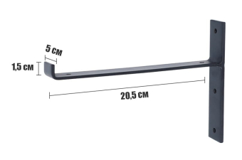 картинка Крепление металлическое для полок ONL20-T цвет черный 20,5х5,5х1,5 см 2шт. от магазина МОЛТИ