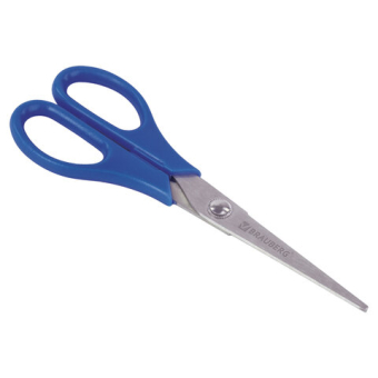 картинка Ножницы BRAUBERG для левши "Left hand", 170 мм, синие, 2-х сторонняя заточка, 236785 от магазина МОЛТИ