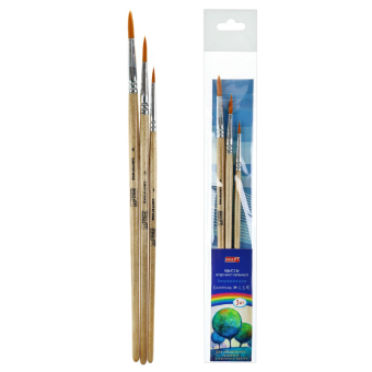 картинка TM"Profit" Набор кистей (синтетика №1,5,8) (НК-5563) 3 шт., деревянная ручка, от магазина МОЛТИ