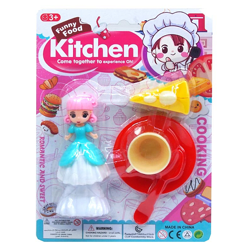 Набор 2855-3 Кукла с десертом в блистаре 21х4х22,5см +3