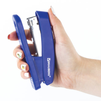 картинка Степлер №24/6, 26/6 BRAUBERG "Standard+", до 30 листов, синий, 228609 от магазина МОЛТИ