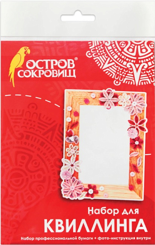 Набор для квиллинга УКРАСЬ ФОТОРАМКУ, 5 цв, 95 полос, "Розовые лепестки", ОСТРОВ СОКРОВИЩ, 661120