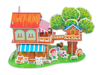 картинка Пазл 3D LX 211 мини Дом + домик на дереве 21*14см (27*18*18см) 32 ps от магазина МОЛТИ