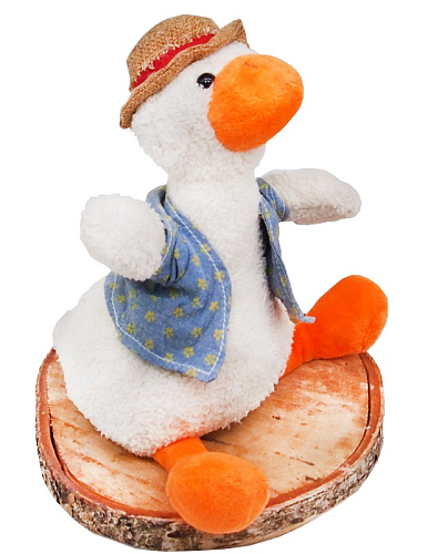 Мягкая игрушка Гусь в шляпе ГвШ-20 20х12х10см.