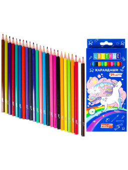 картинка Карандаши цв пл.2М,набор,гекс. 24цв. МАГИЯ ВОЛШЕБСТВА(КЦ-1502) гриф.d=2,65мм,в к/к,12 от магазина МОЛТИ