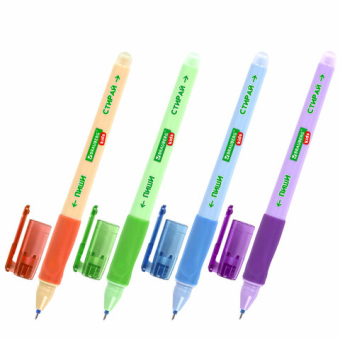 картинка Ручка стираемая гелевая с эргономичным грипом BRAUBERG KIDS "RESTART COLOR", СИНЯЯ, игольчатый пишущий узел 0,5 мм, линия 0,35 мм, 144097 от магазина МОЛТИ