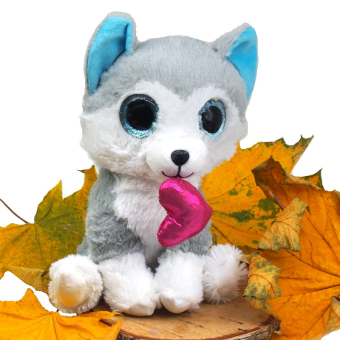 картинка Мягкая игрушка 13-6 Волк с сердцем 23,5х16х13см от магазина МОЛТИ