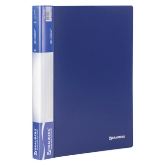 картинка Папка 40 вкладышей BRAUBERG стандарт, синяя, 0,7 мм, 221603 от магазина МОЛТИ