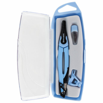 картинка Готовальня BRAUBERG ULTRA, 4 предмета: циркуль 135 мм, запасной грифель, насадка, аквамариновый цвет, 210822 от магазина МОЛТИ