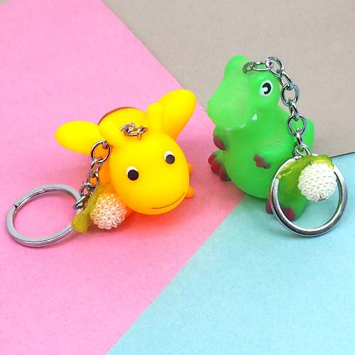 Брелок пищалка 225 (12) Пчелка и крокодил с бусиной 6х3,5х3,5см