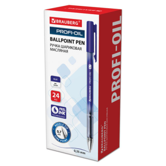 картинка Ручка шариковая масляная BRAUBERG "Profi-Oil", СИНЯЯ, корпус с печатью, узел 0,7 мм, линия письма 0,35 мм, 141632 от магазина МОЛТИ