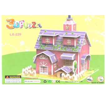 картинка Пазл 3D А5 LX-229 Дом 2-х этажный фиголетовый 21,5х1х14,5см (14х13х14) 24РС от магазина МОЛТИ
