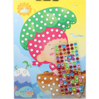 картинка Наклейка-аппликация X06 со стразами Девочка с зонтиком 13*21 от магазина МОЛТИ