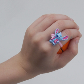 картинка Набор колец 2453-2 (24) Стич  в коробках 3 шт.пластик сердечках 6х2,5х9см. от магазина МОЛТИ