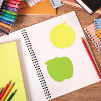 картинка Блок самоклеящийся (стикеры), фигурный BRAUBERG, НЕОНОВЫЙ "Ассорти", 3 цвета х 50 листов, европодвес, 122711 от магазина МОЛТИ