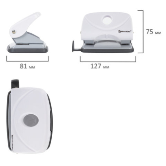 картинка Дырокол BRAUBERG "Original", до 20 листов, белый, 227787 от магазина МОЛТИ