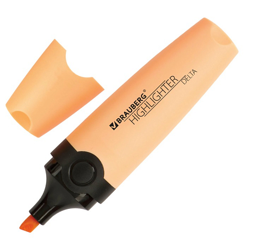 Текстовыделитель BRAUBERG "DELTA PASTEL", ПЕРСИКОВЫЙ, линия 1-5 мм, 151734