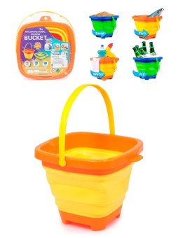 картинка Игрушка YR43315-о  пластиковая "Ведро складное квадратное 2л" оранжевое от магазина МОЛТИ