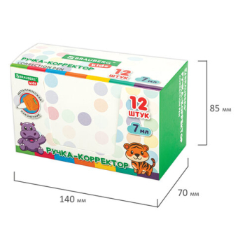 картинка Ручка-корректор BRAUBERG KIDS "ЗВЕРЯТА", 7 мл, металлический наконечник, корпус ассорти, 272493 от магазина МОЛТИ