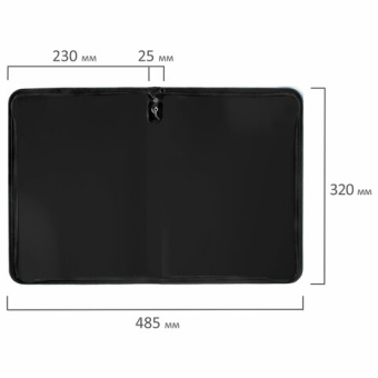 картинка Папка для документов и тетрадей на молнии пластиковая BRAUBERG А4, 320х230 мм, черная, 271714 от магазина МОЛТИ