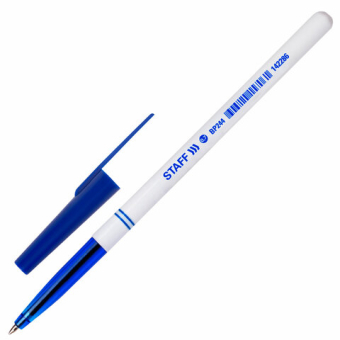 картинка Ручка шариковая STAFF "Basic BP-244", СИНЯЯ, корпус белый, узел 0,7 мм, линия письма 0,35 мм, 142286 от магазина МОЛТИ