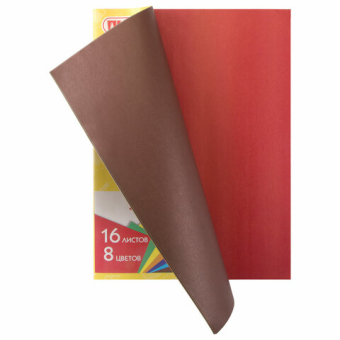 картинка Цветная бумага А4 2-сторонняя газетная, 16 листов, 8 цветов, на скобе, ПИФАГОР, 200х280 мм, "Крот-пилот", 129559 от магазина МОЛТИ