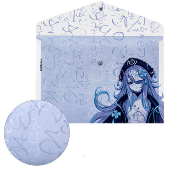 картинка Папка-конверт с кнопкой ERICH KRAUSE "Manga Girls", А4, до 120 л., ассорти, 0,18 мм, 61156 от магазина МОЛТИ